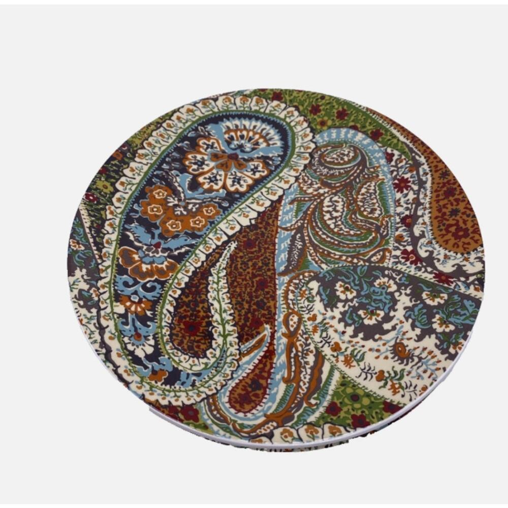 Set of 2‎ Pottery Barn Zia Paisley Pattern Plates NWT Retro Boho Eclectic 8.75"